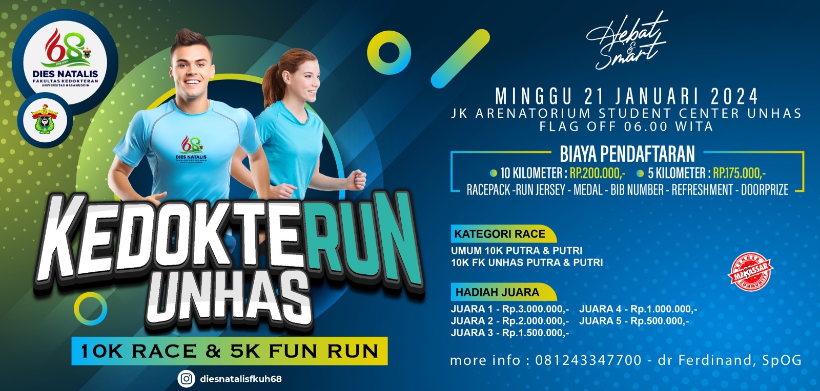 Fakultas Kedokteran Unhas Bakal Gelar Event KedokteRun Unhas, Cek Cara Pendaftarannya